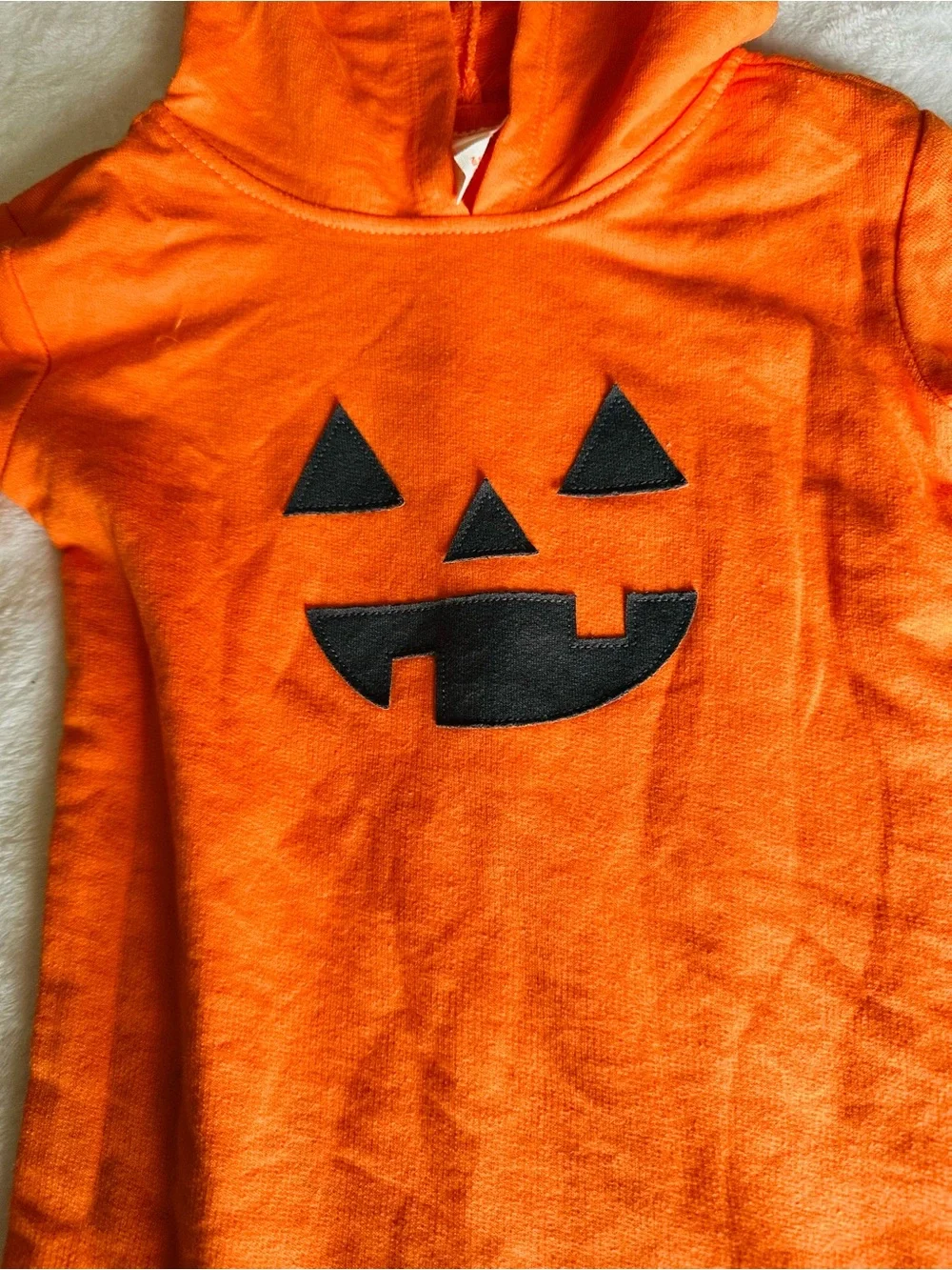 Cat & Jack Orange Pumpkin Hooded Footie